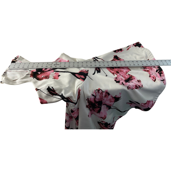 B. Darlin Womens Small White Pink Dress Floral Print Fit and Flare Halter Spring - Picture 7 of 10